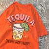 Tequila Cheaper Than Therapy Mens Tops Simplicity Loose Streetwear Creativity Crewneck T-Shirts O-Neck T-Shirt For Women