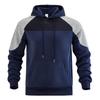 Autumn/Winter New Trend Loose Patchwork Color Block Raglan Sleeve Hooded Sweatshirt Men's Casual Pullover Outerwear