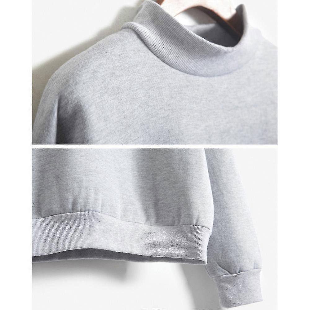 Women Spring Autumn Sweatshirt Solid Color Simple Design Pullover Shirt Tops