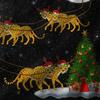 Cheetah Sleigh Christmas Fleece Blanket, Santa with 6 Leopards Under Moonlight, Fantasy Holiday Throw for Unique Decor