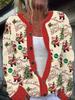 2025 Christmas Abstract Print Casual Imitation Wool Sweater