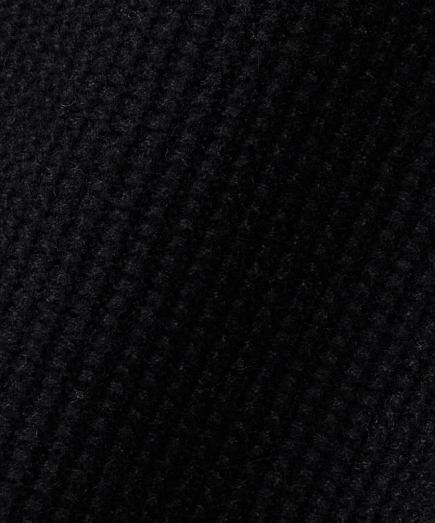 NODU Waffle Henley Neck Knit [Black]