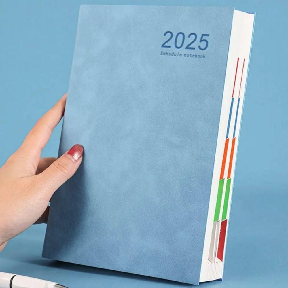 PU 2025 Planner Notebook Thicken Schedule Planner Notepad 2025 A5 Agenda Notebook School Office