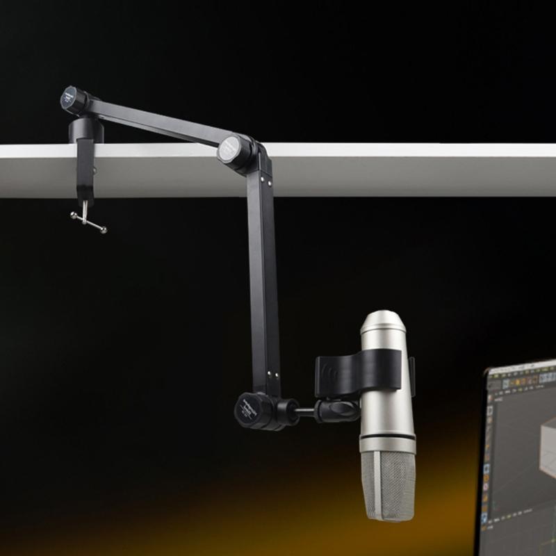 Heavy Duty Overhead Microphone Arm Featuring Easy Assembly Folding Mic Stand For Professional Recording
