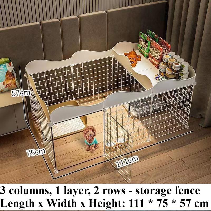 Home Pet Dog Enclosure House Indoor Small Dog Poodle  Fence Isolation Door Dog Cage with Toilet Area Scientificly Divided Den