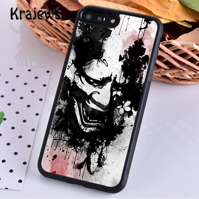 Krajews Japanese Oni Hannya Demon Mask Phone Case Cover For iPhone 17 Air 16 15 14 Plus 11 12 13 Pro Max Fundas