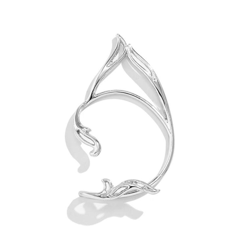 European and American Jewelry Novelty Single Metal Three-dimensional Earring Female Hollow Cat Ear Outline Elf Ear Clip