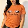 100 Cotton Unisex Round Neck T Shirt Glitter Eyelash Graphic Dream Lashes Cursive Text Print Short Sleeve Casual Tee 6 Colors