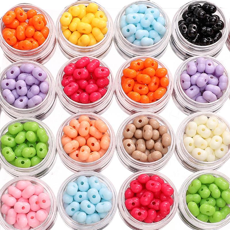 [8X5mm] Solid Color Peanut Beads Acrylic Peanut Beans DIY Bracelet Necklace Handmade Nut Accessories 50pcs/pack