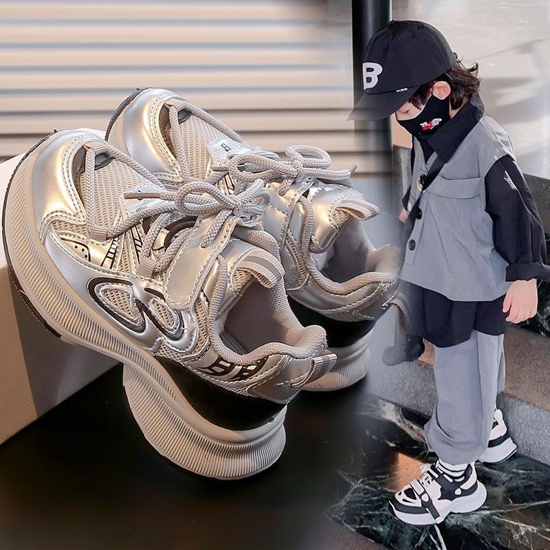 Children's Sports Shoes 2025 Autumn New Boys Breathable Running Shoes Fashion Girls Dad Shoes Mesh Casual Shoes