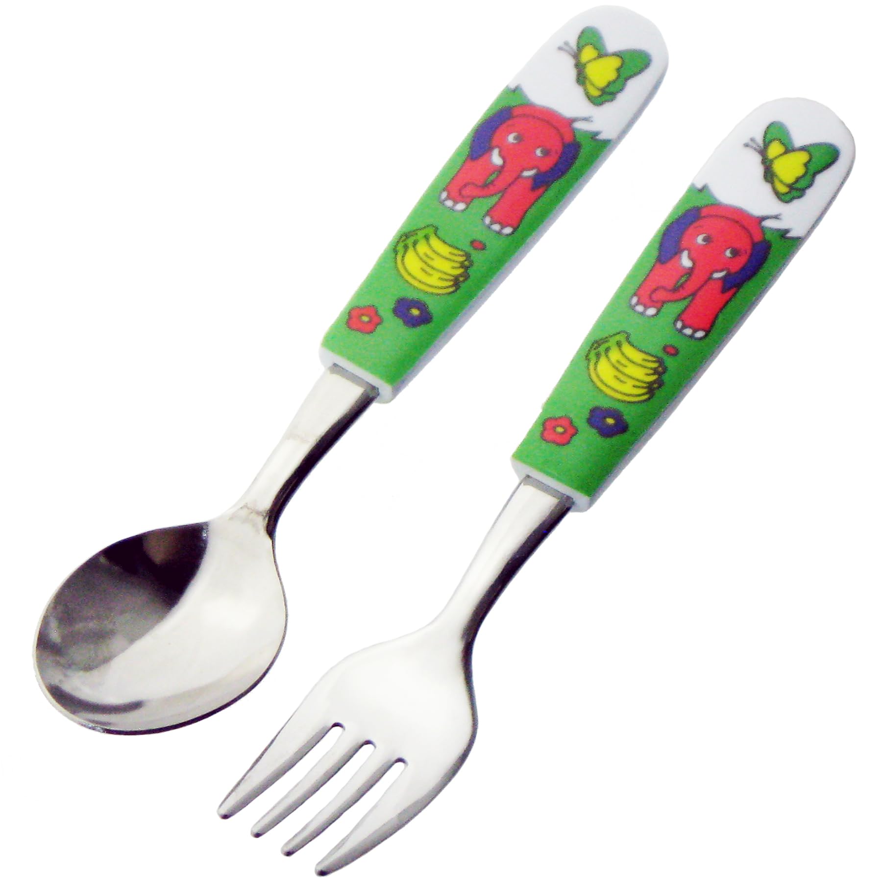 Nagao Spoon and Fork Elephant Dishwasher Made in Japan Children s Set, 13.8cm, Design, Safe,