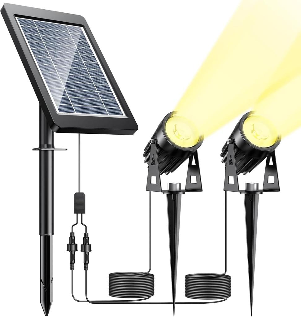NFESOLAR Solar Large with Light 2 Warm Automatic 10m Parking Step Wall Adjustable [Separate Panel] Light, Outdoor, Waterproof, IP65, Capacity, Sensor,