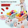 Large Kids' Grocery Cart with Fruit & Vegetable Play Set for Playhouse