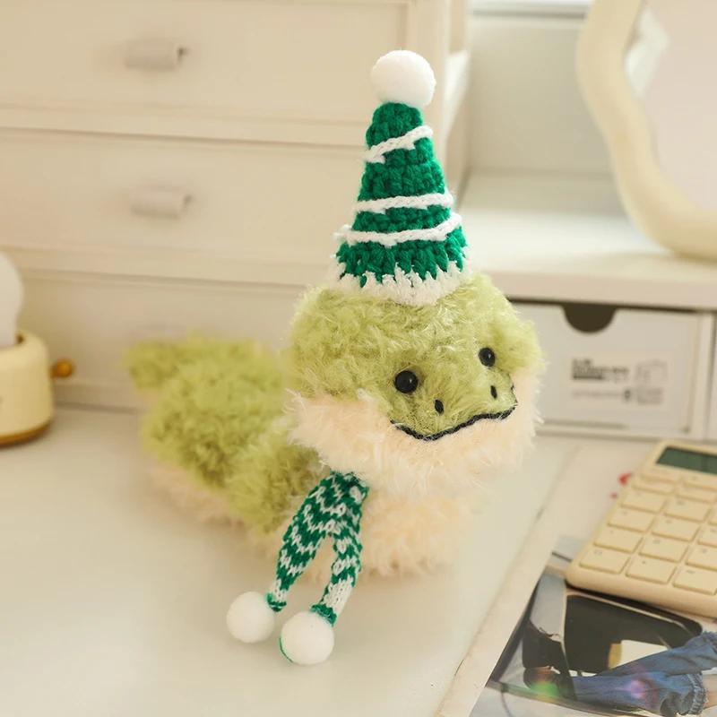 Super Cute Snake Wear Christmas Hat Scarf Plush Dolls Soft Stuffed Pillow Home Decor Birthday Christmas Gifts For Girls Kids
