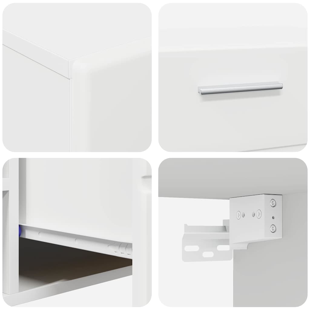 FLORIN 3 Piece TV Cabinet Set with Drawers White Particleboard