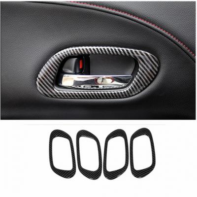 For Honda HR-V HRV 2016- Carbon Fiber Interior Door Handle Bowl Cover Trim