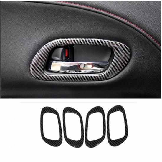 For Honda HR-V 2016-21 ABS Carbon Fiber Inner Car Door Handle Bowl Cover Trim 4X
