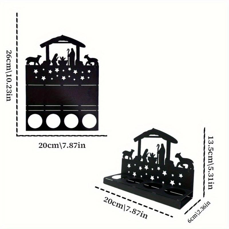 Christmas Metal Candle Holder 4 Candles Festive Decor Living Room