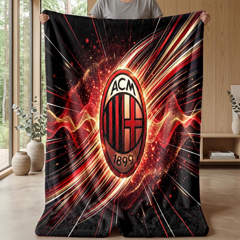 AC Milan Theme blanket Soft Flannel Blanket Plush Throw Blanket Cozy Sofa Bed Blanket for Home Decor