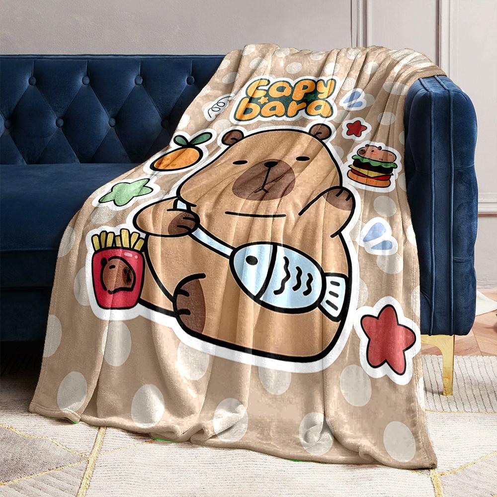 17 Styles Capybara Cartoon Print Blanket Warm Soft and Comfortable Home Travel Blanket Sofa Bedding Camping Blanket for Gifts