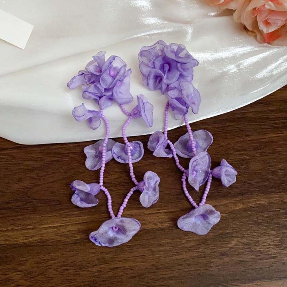 1 Pair Temperament Vacation Flower Eardrops with Beads Tassel Women Seaside Earrings  Birthday
