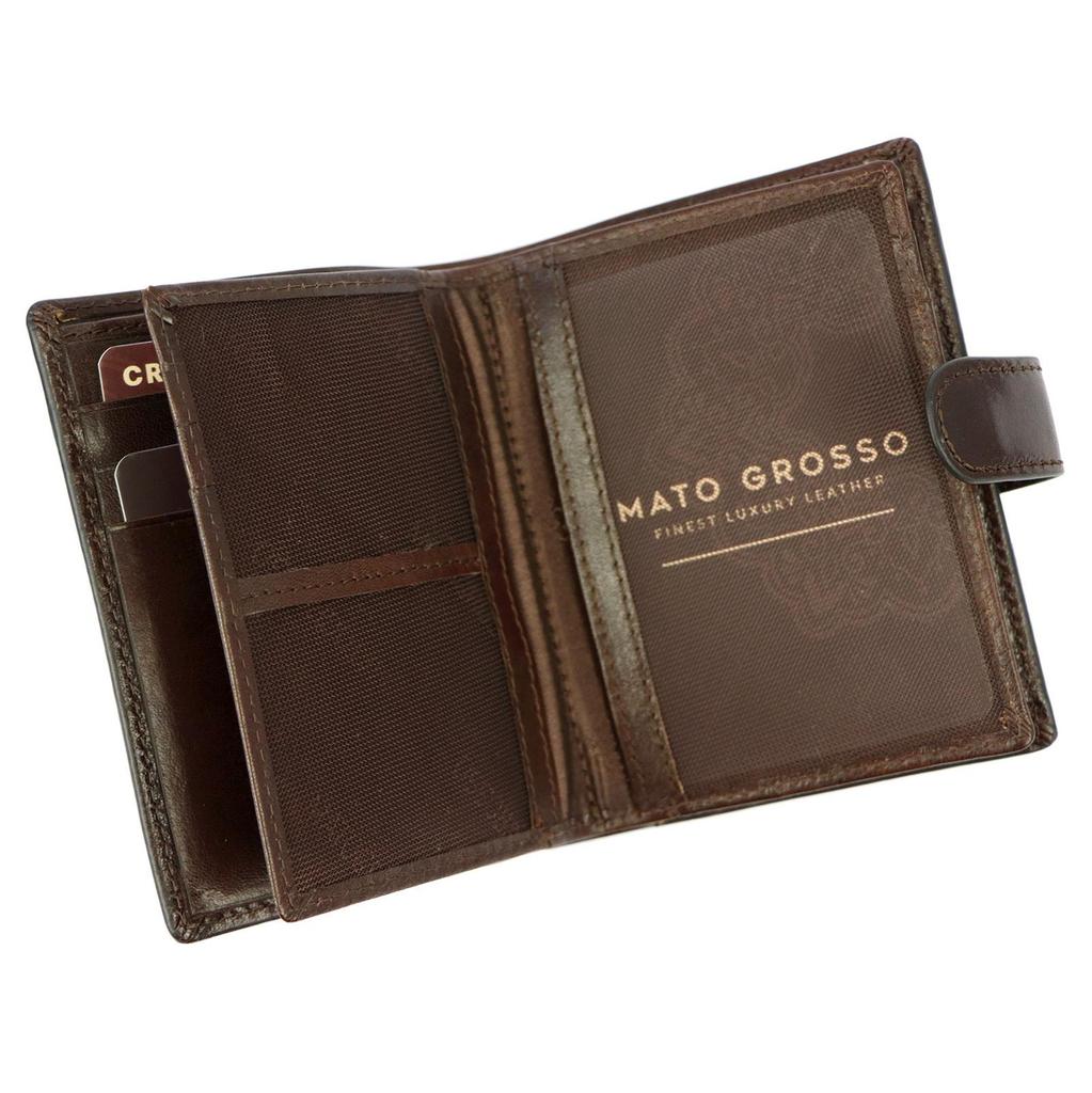 Skórzany Zapinany Męski Portfel Mato Grosso Z RFID