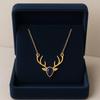 Blue Sapphire Stag Head Necklace - Sterling Silver