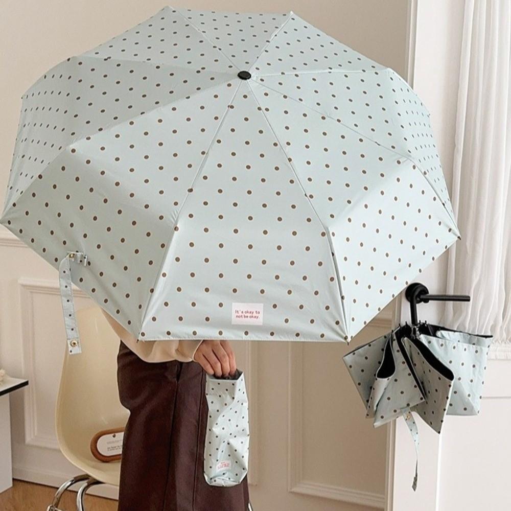 8-Rib Manual Folding Umbrella U-Shaped Handle Sun Umbrella Stylish UV Protection Umbrella Summer