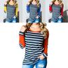 Autumn New Striped Stitching Round Neck Long-sleeved T-shirt Bottoming Shirt For Effortless Style And Comfort