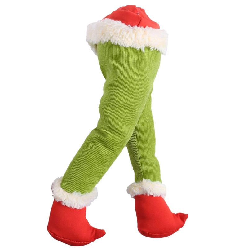

New Arrival Xmas Plush Santa Elf Legs Hanging Ornament for Christmas Tree Door Home Festival Party Decorations Christmas gift светло-зеленый