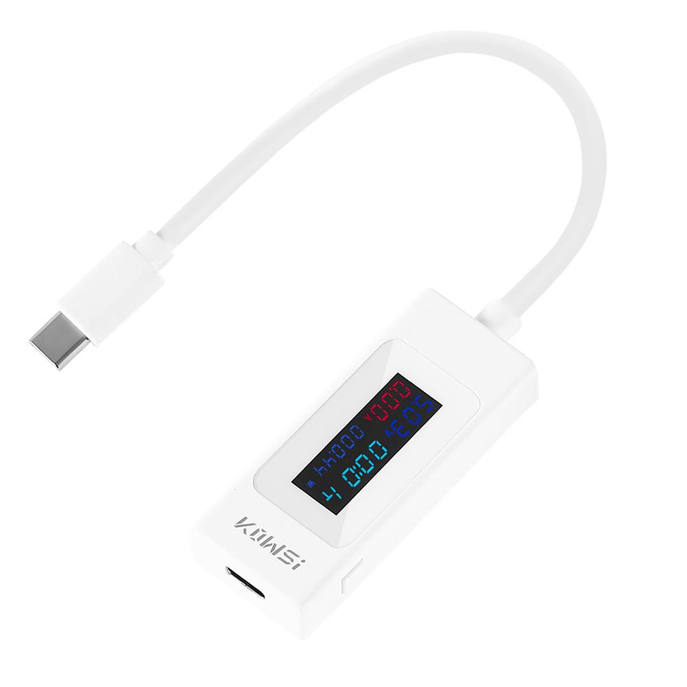 

USB Voltage/Amps Charging Capacity Meter Tester Multimeter Test Speed of Chargers Cables Capacity of Mobile Phone Battery білий