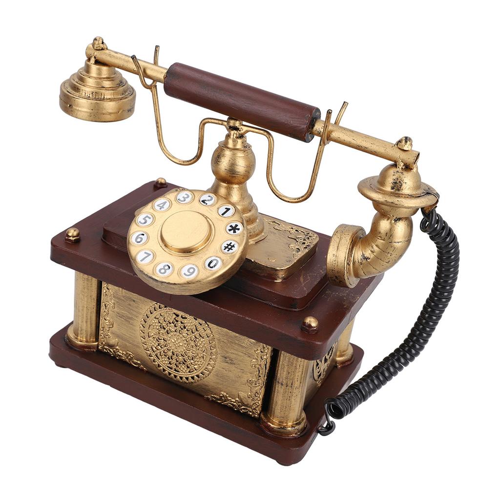 Vintage Telephone Ornament, 1920s Fake Antique Telephone, Unique Decoration, Retro Crafts, for Bar, Cafe Window Decoration, with Accessories