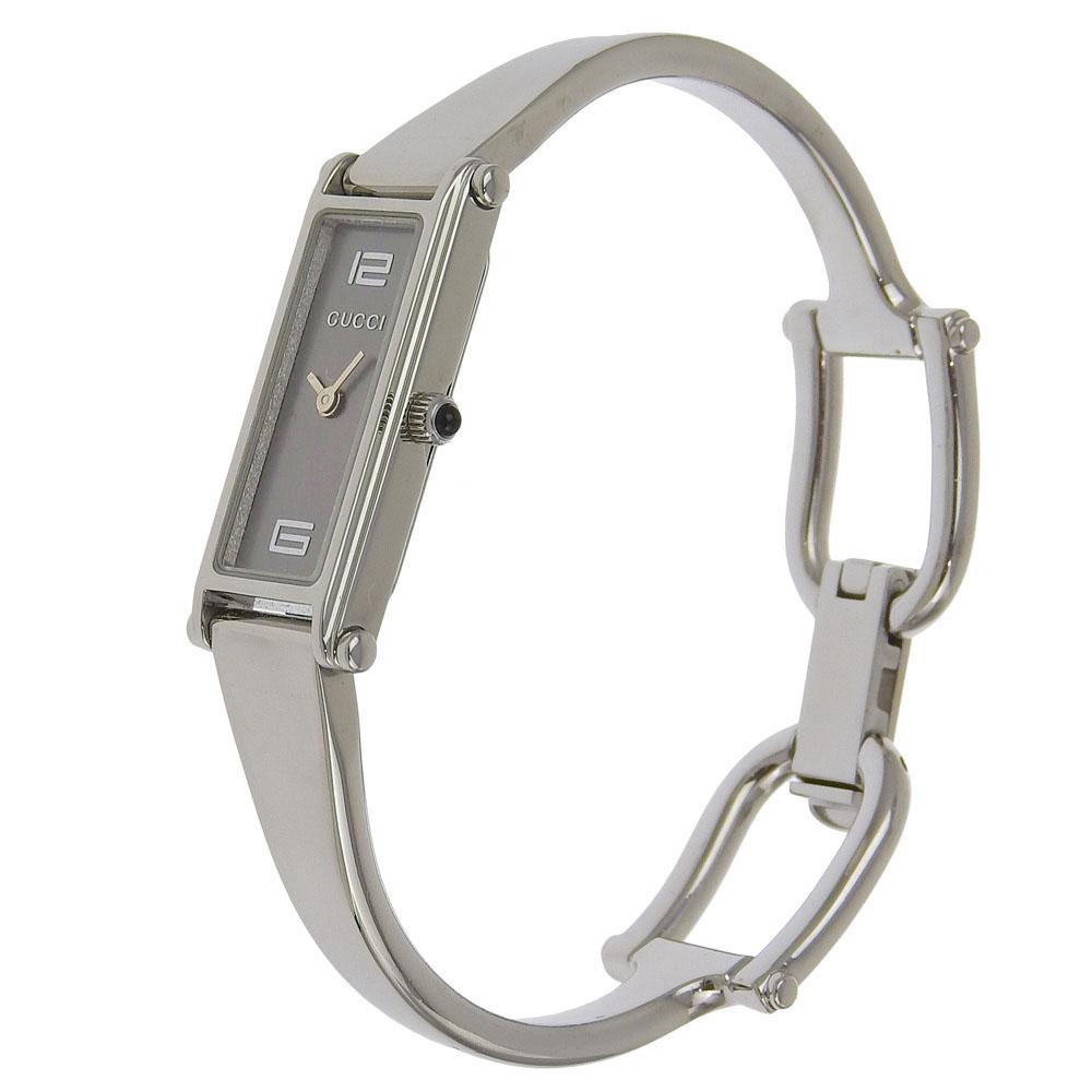 Gucci Watches 1500L grayDial Stainless Steel Quartz Analog Display Women Used