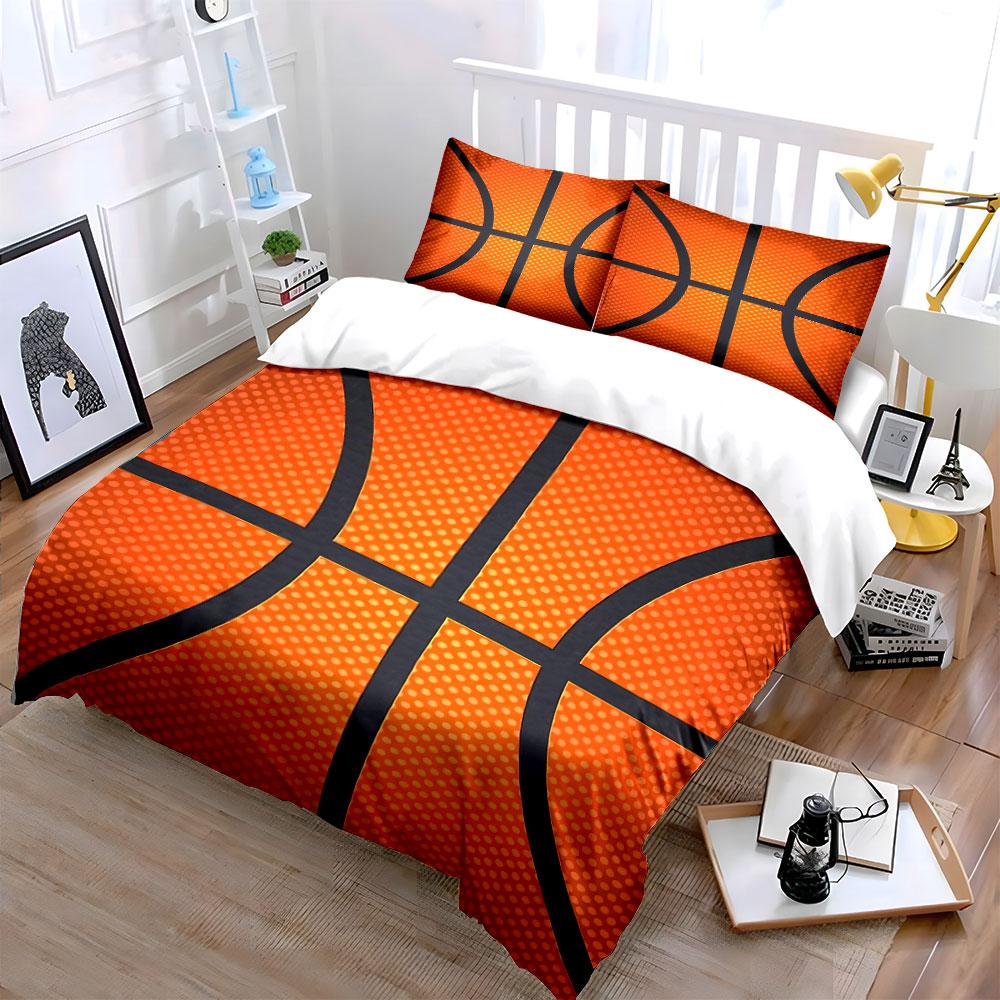 Basketball Pattern Bedding Set Bedding Duvet Cover Set Duvet Cover Pillowcases (1 * Duvet Cover 2 * Pillowcases, Without Duvet Insert)
