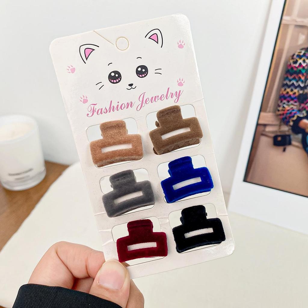 6-Piece Retro Flocked Mini Butterfly Hair Clips Set