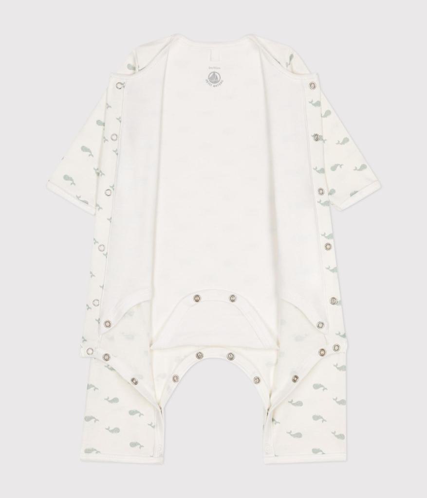 Bodyjama A0ATX Green 12 Months 74cm [Petit Bateau] Off-white/Light