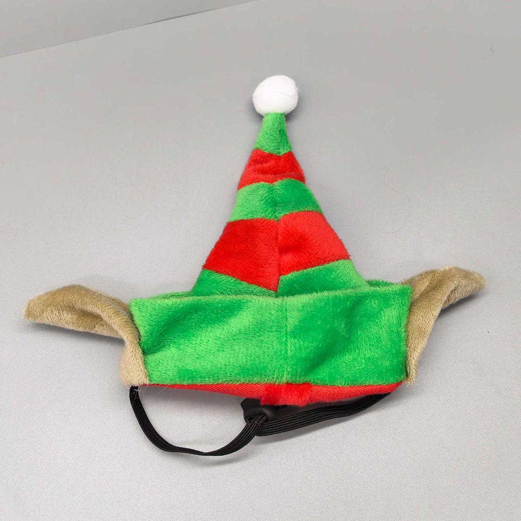 Slavnostní set elfí čepice a šály pro mazlíčky - Vánoční kostým pro psy a kočky