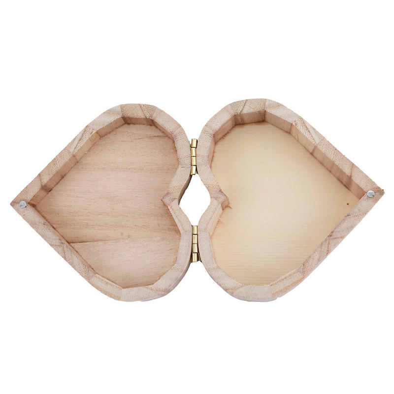 New Arrive Storage Boxes Heart Shape Wood Box Jewelry Box Wedding Gift Home Storage Bin Earrings Ring Box Makeup Wood Case Gift