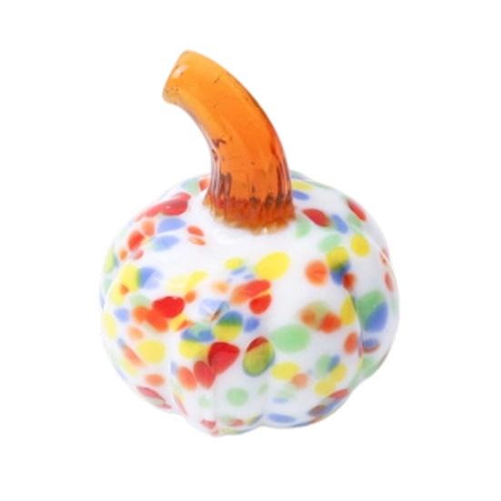 Hand Blown Glass Pumpkin Figurine Mini Halloween Thanksgiving Pumpkin Statue