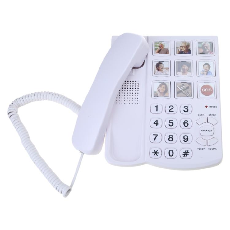 Large Button Home Phone Fixed Landline Telephone With Speakerphone and Last Number Redial Feature