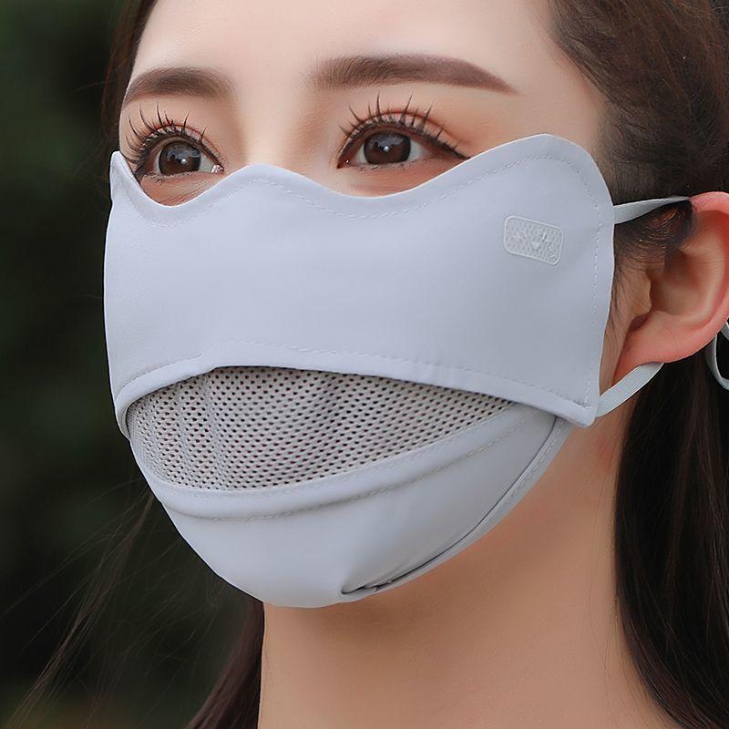 Summer Ice Silk Sun Protection Face Mask Women's Thin Breathable Large Size UV Protection Eye Corner Guard New 2025 Model