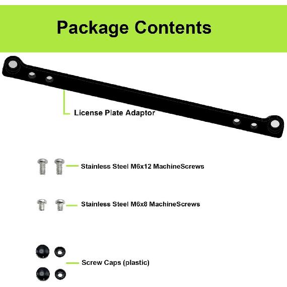 License Plate Adapter Holder for JDM to US Conversion, Mini Truck License Plate Adapter, Black