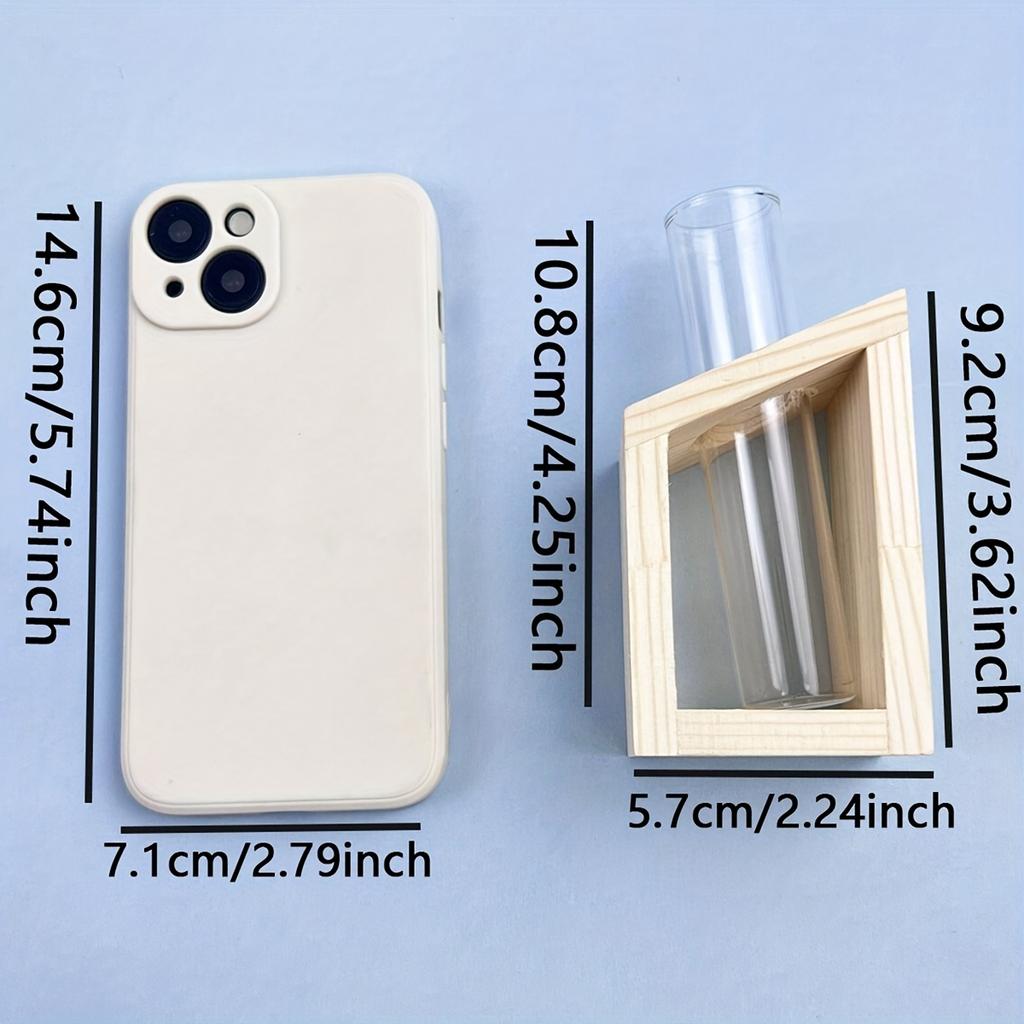 Test Tube Glass Vase Plant Propagation Station Hydroponic Vases for Plants with Wooden Stand Terrarium Office Home Desktop Decor