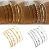 6 Pieces Stylish 14K Gold Plated Bracelets for Women Portable and Comfortable Cuban Link Chain Daily Use Casual Wear