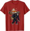 Bigfoot Carrying Thanksgiving Feast Funny Turkey Pilgrim T-Shirt