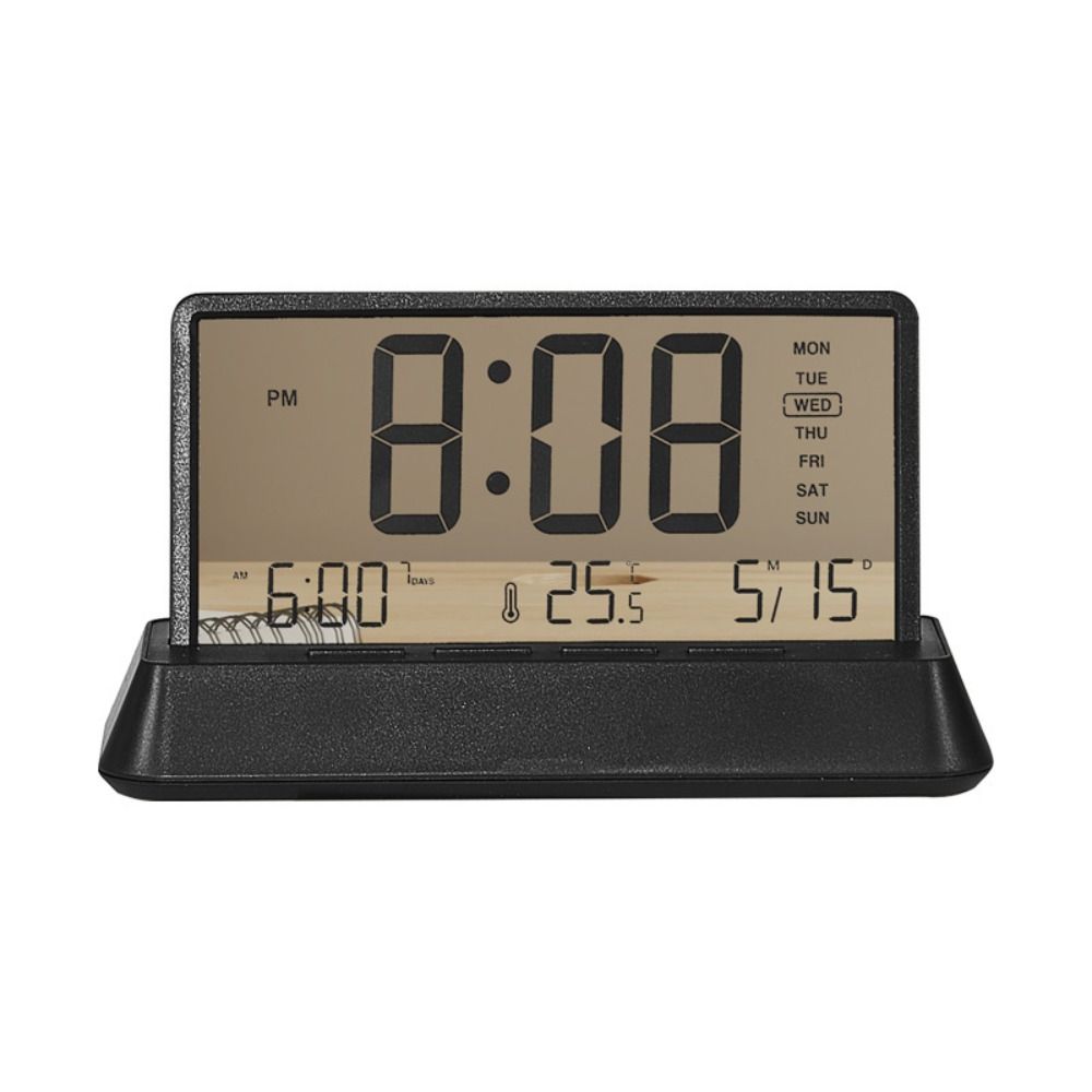 

Температура Дата Неделя Дисплей Настольные Часы 12/24H Настольные Часы Прозрачный Будильник Комната Black-Transparent