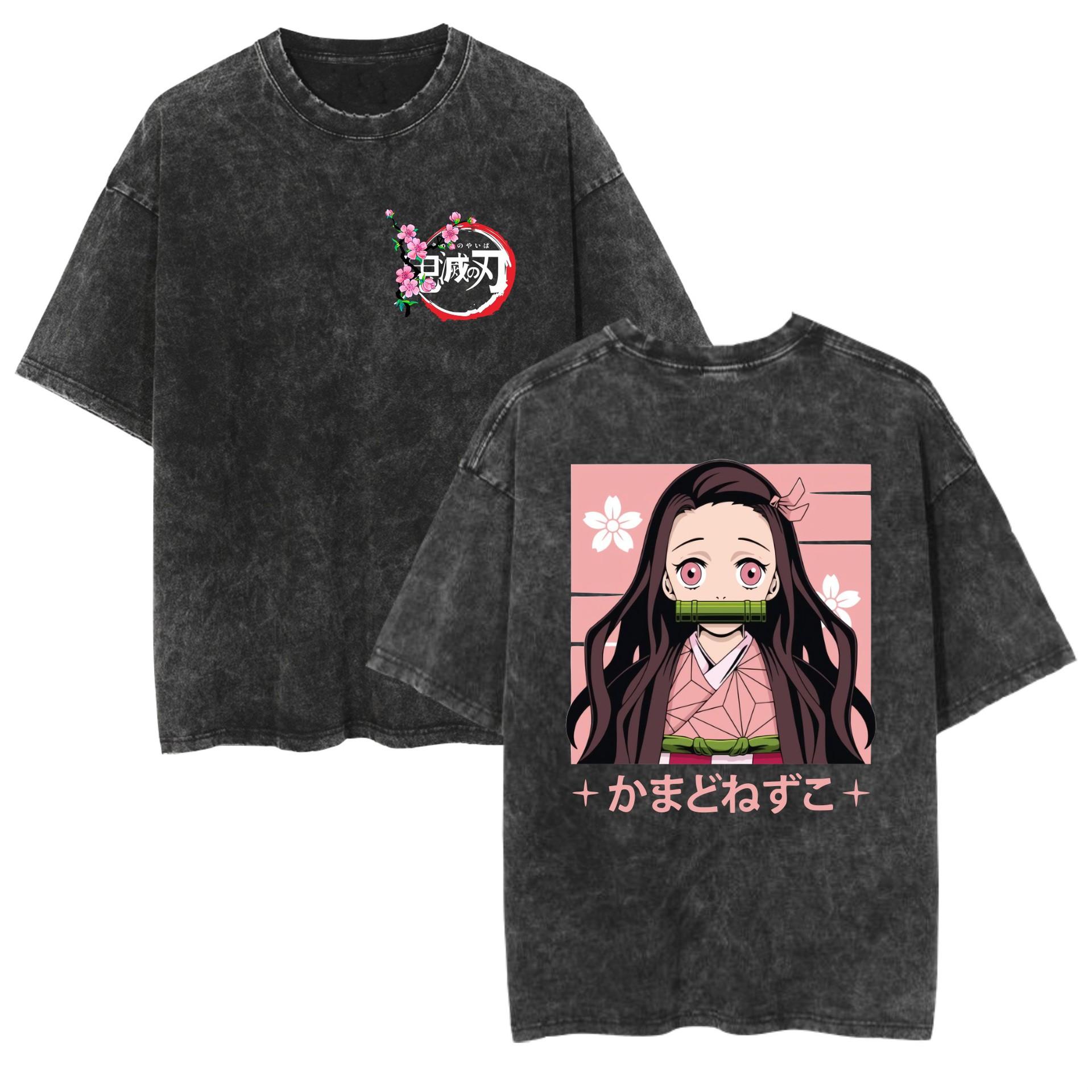 

Аниме Футболка Demon Slayer Камадо Нэдзуко Графическая Выстиранная Футболка Мужская Женская Повседневная Хлопковая Футболка Харадзюку Мужская Манга Винтажная Футболка XXL