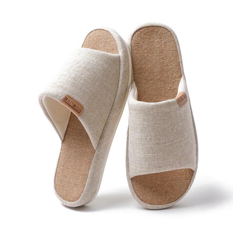 Four Seasons Universal Cotton and Linen Slippers Women's Cute Home Breathable Comfortable Home Linen Slippers