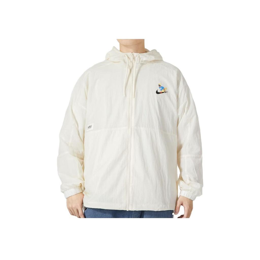 Nike Logo Print Casual Loose Sports Hooded Jacket Men tops White FQ6999-110