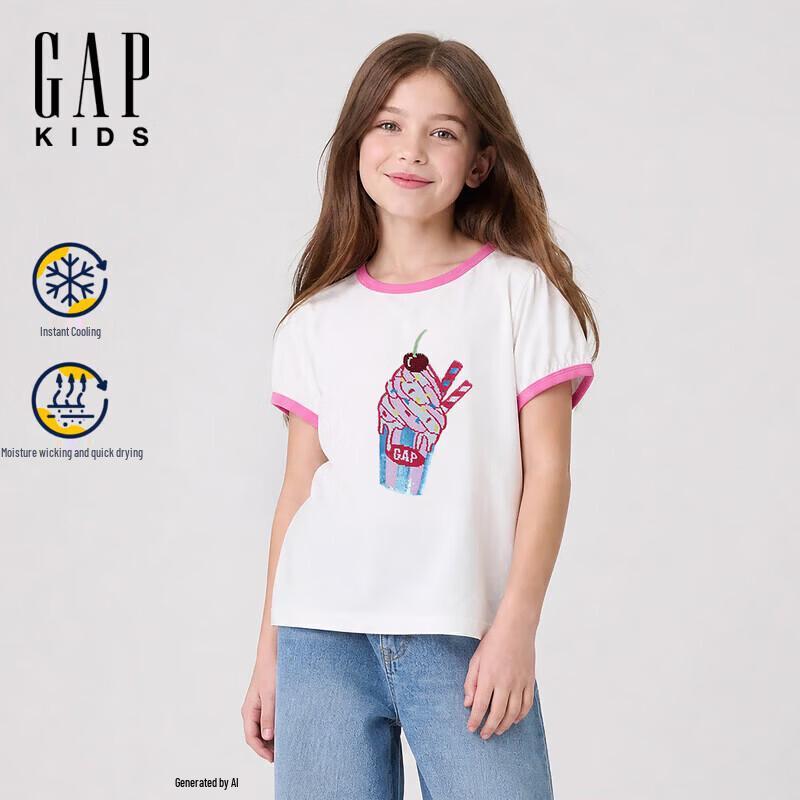 GAP Girls 2026 Summer Short Sleeve T-Shirt 150/72